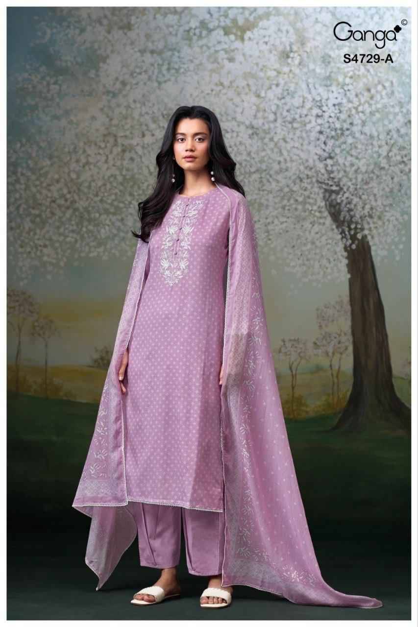 KYNZA 4729 Series By Ganga Fashion Beautiful Festive Suits Stylish Colorful Fancy Casual Wear & Ethnic Wear PURE BEMBERG MUL Dresses At Wholesale Price